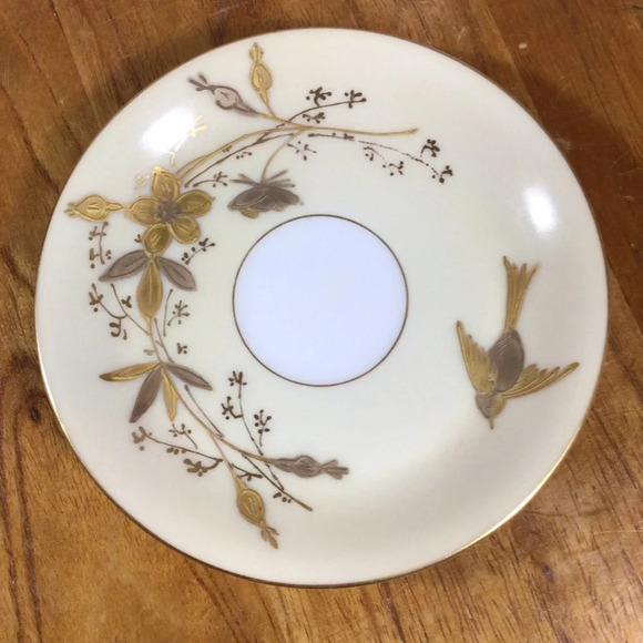 Vintage Limoges Gold Bird Floral Porcelain Cup and Saucer Set - Picture 6 of 7